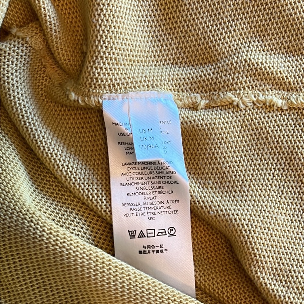 Free People distressed gold, dolman sleeve, V-neck sweater/raw edges-pilling - Picture 9 of 10